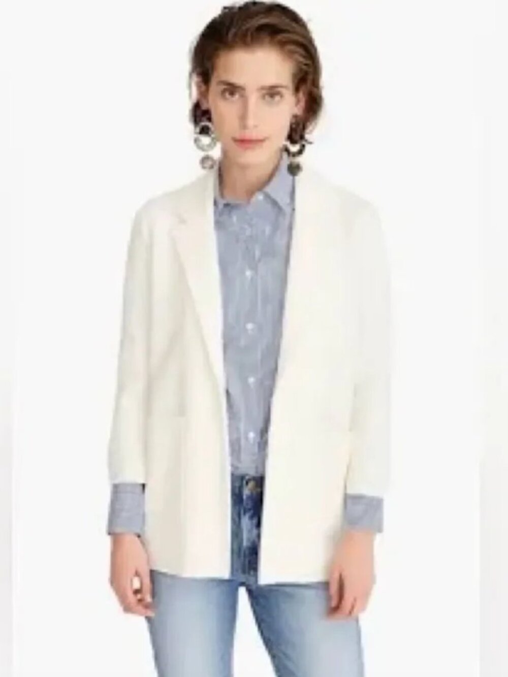 NWT J.Crew "Sophie Open-Front Sweater Blazer" in Ivory - Picture 2 of 3